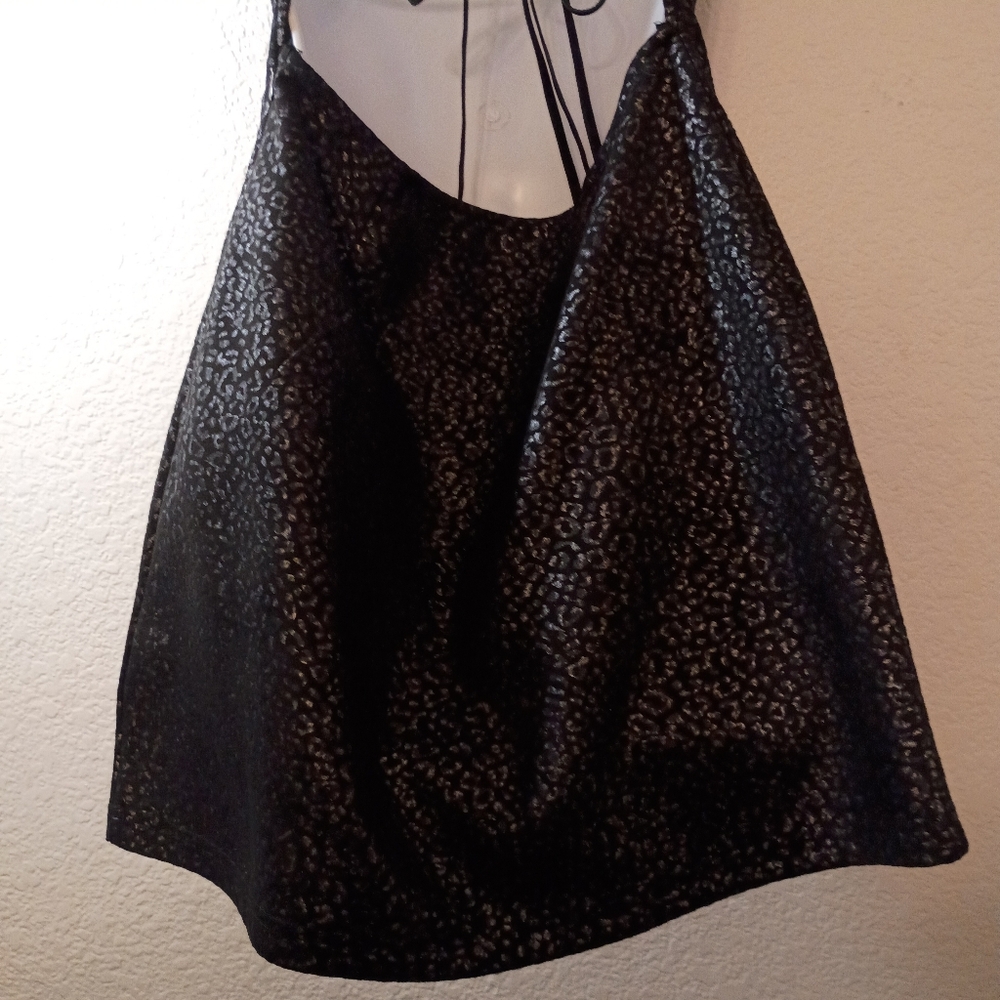 Urban Outfitters Black Leopard Print Dress Backless Size Medium - Picture 8 of 15